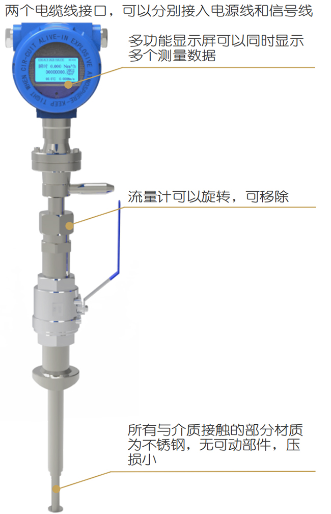 DN20熱式氣體質量流量計結構圖